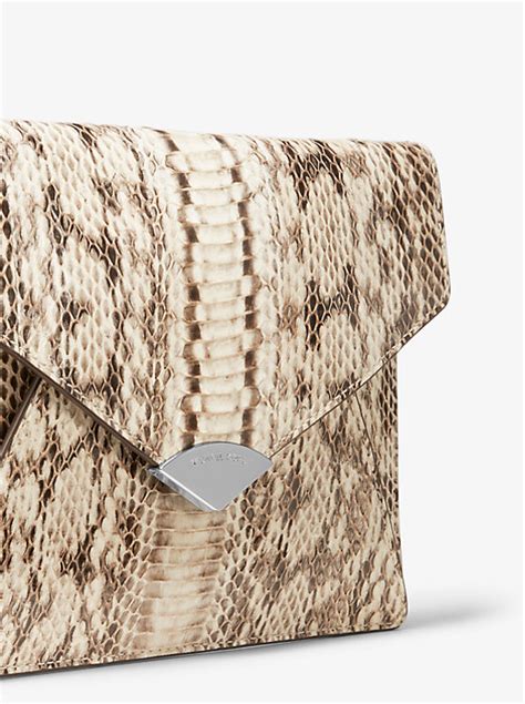 michael kors snakeskin clutch|Barbara Snakeskin Envelope Clutch .